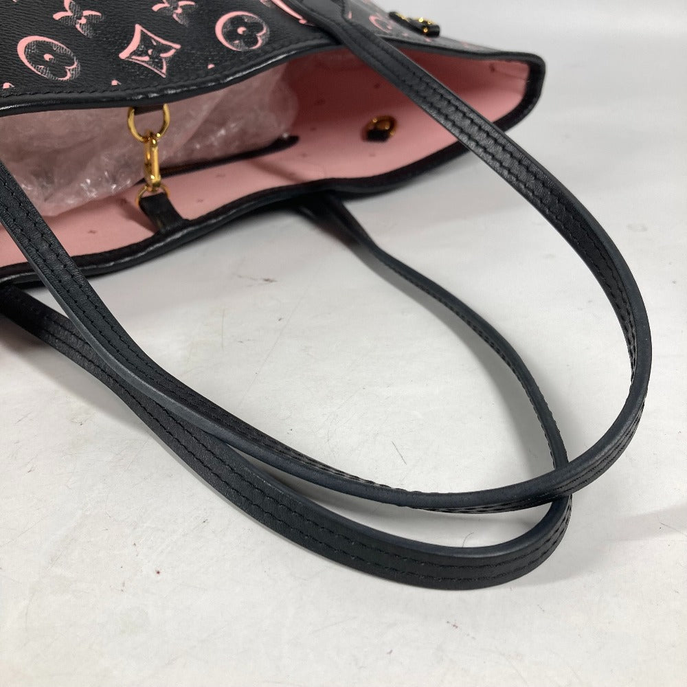 LOUIS VUITTON Shoulder Bag M46137 Leather / coated canvas black Monogram Neverfull MM Women Used Authentic