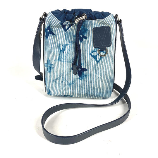LOUIS VUITTON Shoulder Bag M57830 Leather / canvas blue Monogram water color Sac Maran
