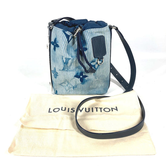 LOUIS VUITTON Shoulder Bag M57830 Leather / canvas blue Monogram water color Sac Maran