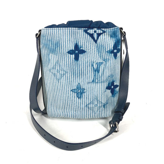 LOUIS VUITTON Shoulder Bag M57830 Leather / canvas blue Monogram water color Sac Maran