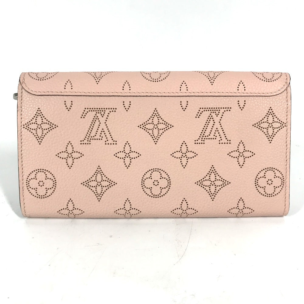 LOUIS VUITTON Long Wallet Purse M60145 monogram mahina leather pink Monogram Mahina Portefeuille Iris Women Used Authentic