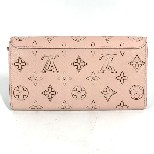 LOUIS VUITTON Long Wallet Purse M60145 monogram mahina leather pink Monogram Mahina Portefeuille Iris Women Used Authentic
