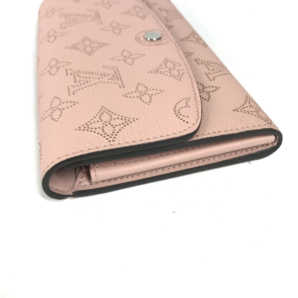 LOUIS VUITTON Long Wallet Purse M60145 monogram mahina leather pink Monogram Mahina Portefeuille Iris Women Used Authentic