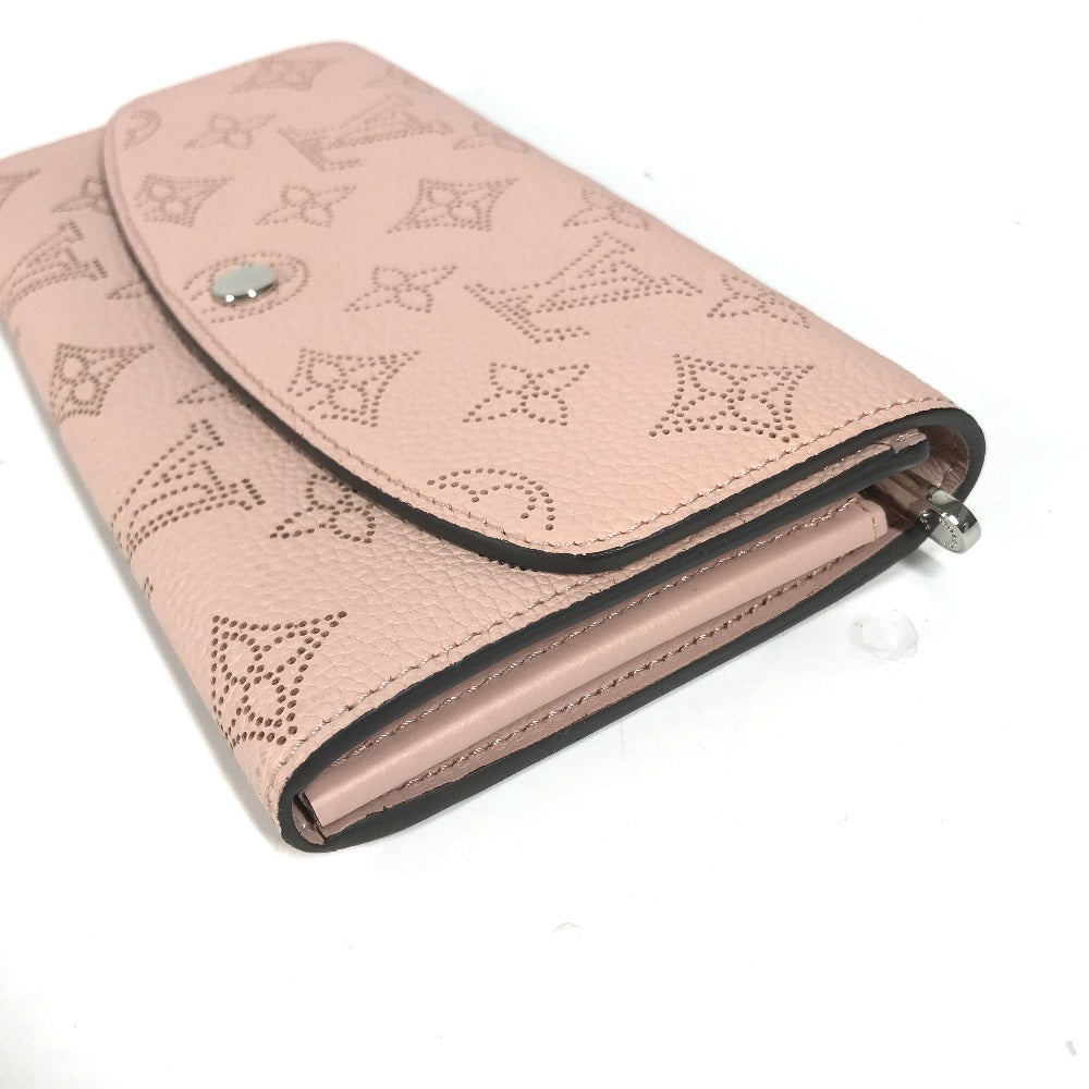 LOUIS VUITTON Long Wallet Purse M60145 monogram mahina leather pink Monogram Mahina Portefeuille Iris Women Used Authentic