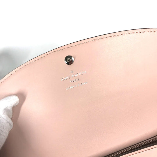 LOUIS VUITTON Long Wallet Purse M60145 monogram mahina leather pink Monogram Mahina Portefeuille Iris Women Used Authentic