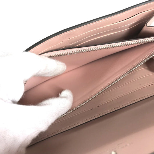 LOUIS VUITTON Long Wallet Purse M60145 monogram mahina leather pink Monogram Mahina Portefeuille Iris Women Used Authentic