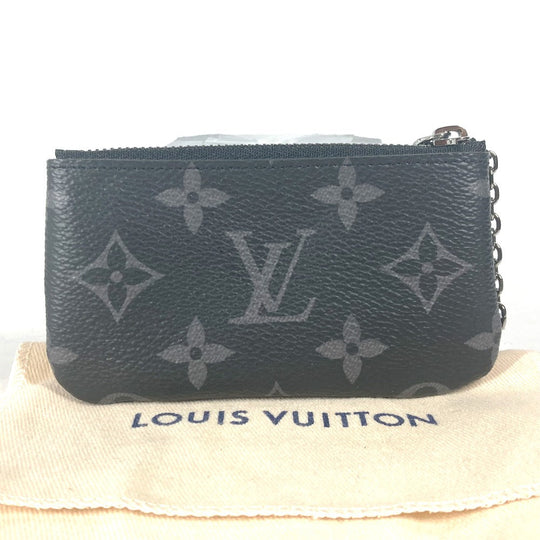 LOUIS VUITTON Coin case M80905 Monogram Eclipse Canvas black Monogram Eclipse Pochette cree mens Used Authentic