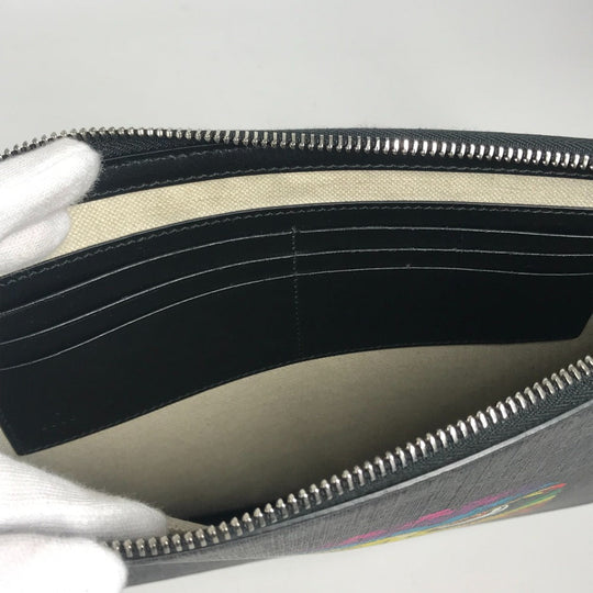 GUCCI Clutch bag 547084 GG Supreme canvas, leather black GG Supreme BESTIARY unisex(Unisex) Used Authentic