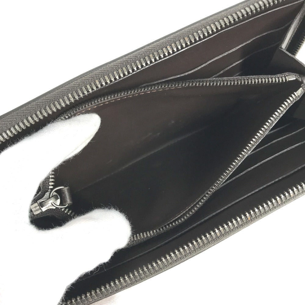 Berluti Long Wallet Purse leather Brown Long wallet Calligraphy logo mens Used Authentic
