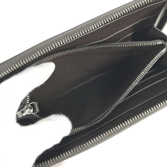 Berluti Long Wallet Purse leather Brown Long wallet Calligraphy logo mens Used Authentic