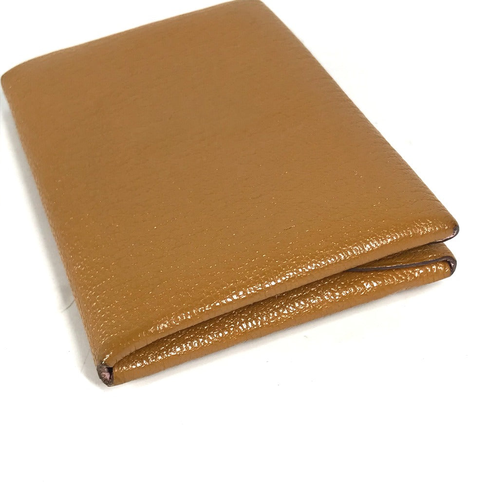 HERMES Coin case Shave beige Bifold Wallet Bicolor Calvi Duo Verso Women(Unisex) Used Authentic