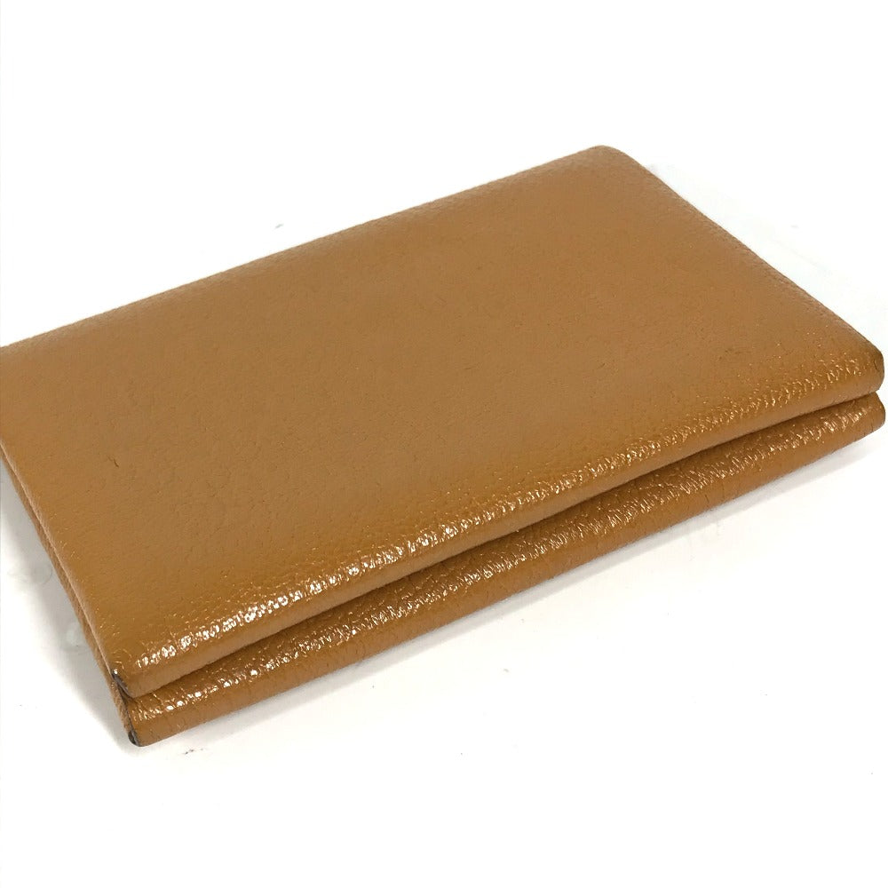 HERMES Coin case Shave beige Bifold Wallet Bicolor Calvi Duo Verso Women(Unisex) Used Authentic