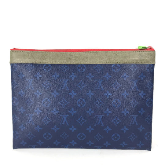 LOUIS VUITTON Clutch bag M63047 Monogram canvas blue Monogram Pacific Pochette Apollo unisex(Unisex) Used Authentic