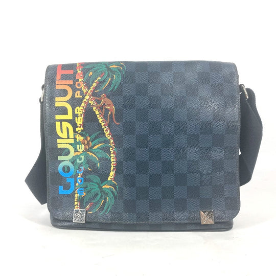 LOUIS VUITTON Shoulder Bag N50005 Damier Cobalt Canvas Navy Damier Cobalt District PM mens(Unisex) Used Authentic
