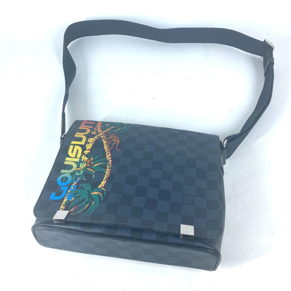 LOUIS VUITTON Shoulder Bag N50005 Damier Cobalt Canvas Navy Damier Cobalt District PM mens(Unisex) Used Authentic