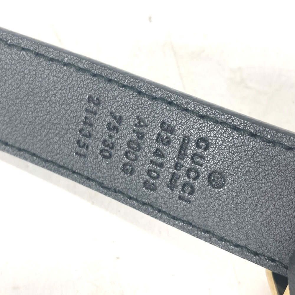 GUCCI belt 524103 leather black GG Marmont logo buckle Women 75 Used Authentic