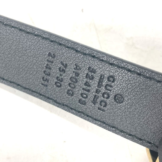 GUCCI belt 524103 leather black GG Marmont logo buckle Women 75 Used Authentic