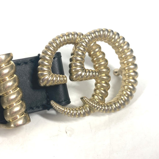 GUCCI belt 524103 leather black GG Marmont logo buckle Women 75 Used Authentic