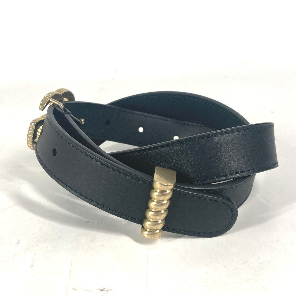 GUCCI belt 524103 leather black GG Marmont logo buckle Women 75 Used Authentic