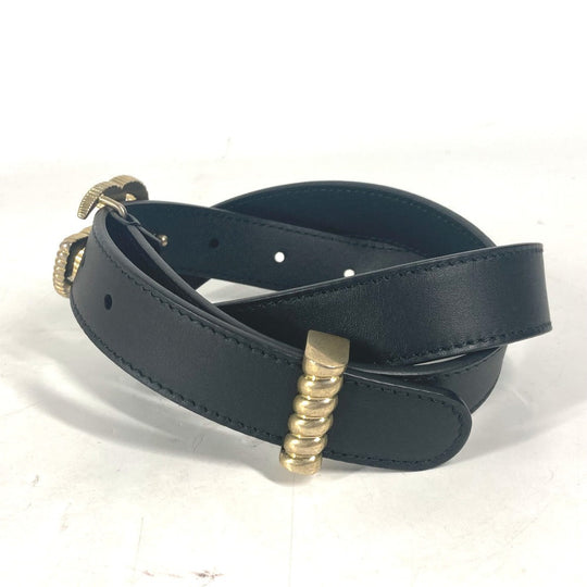 GUCCI belt 524103 leather black GG Marmont logo buckle Women 75 Used Authentic