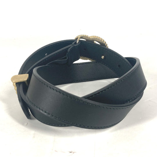 GUCCI belt 524103 leather black GG Marmont logo buckle Women 75 Used Authentic