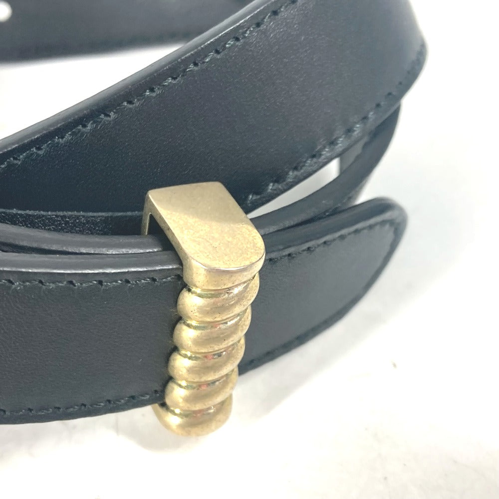 GUCCI belt 524103 leather black GG Marmont logo buckle Women 75 Used Authentic