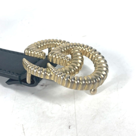 GUCCI belt 524103 leather black GG Marmont logo buckle Women 75 Used Authentic