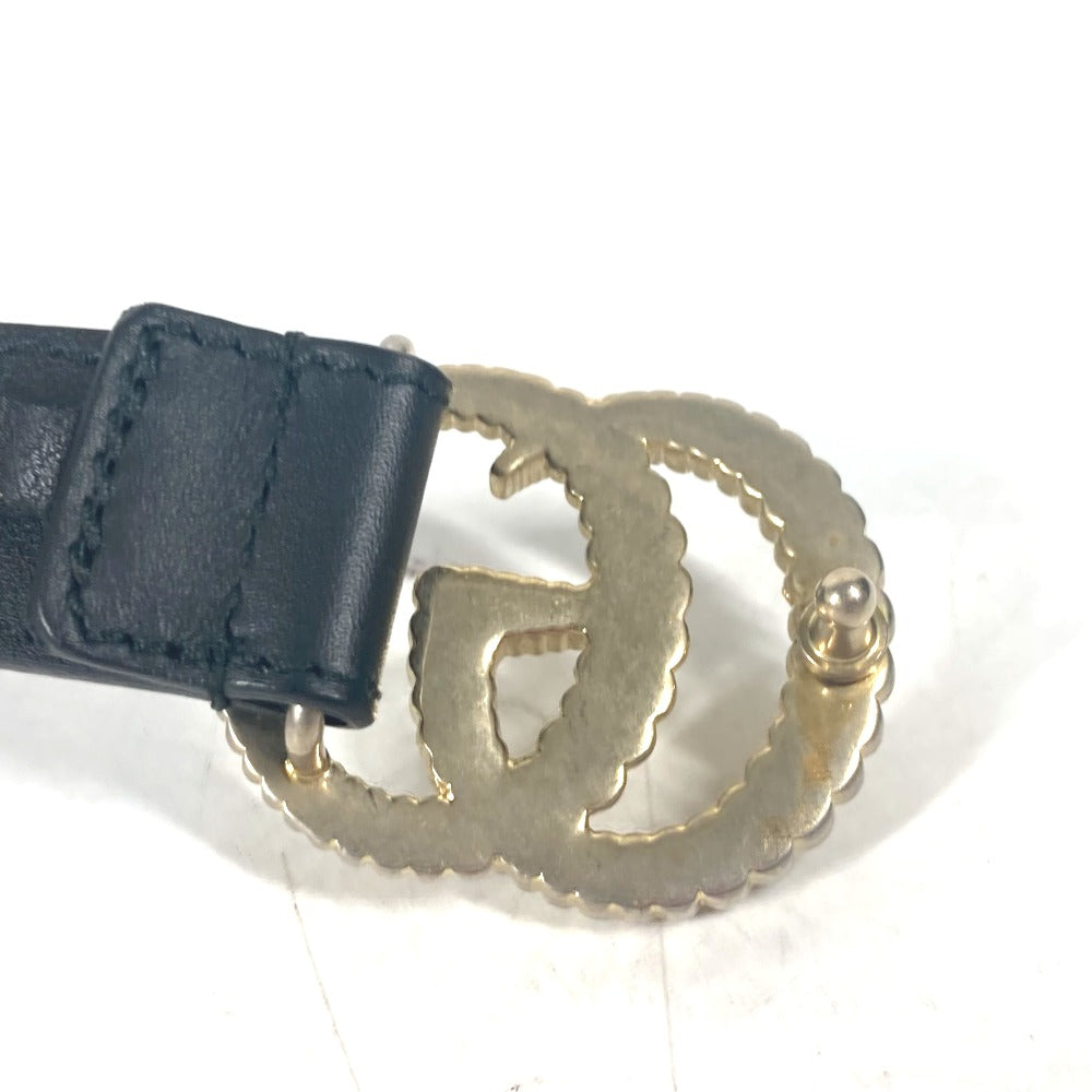 GUCCI belt 524103 leather black GG Marmont logo buckle Women 75 Used Authentic