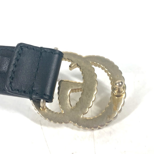 GUCCI belt 524103 leather black GG Marmont logo buckle Women 75 Used Authentic