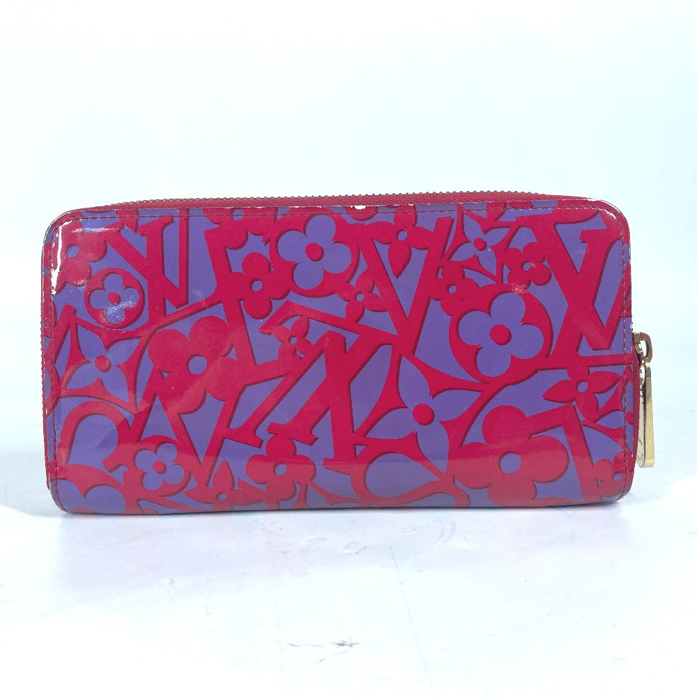 LOUIS VUITTON Long Wallet Purse M90123 Patent leather pink Vernis suite monogram Zippy wallet Women Used Authentic
