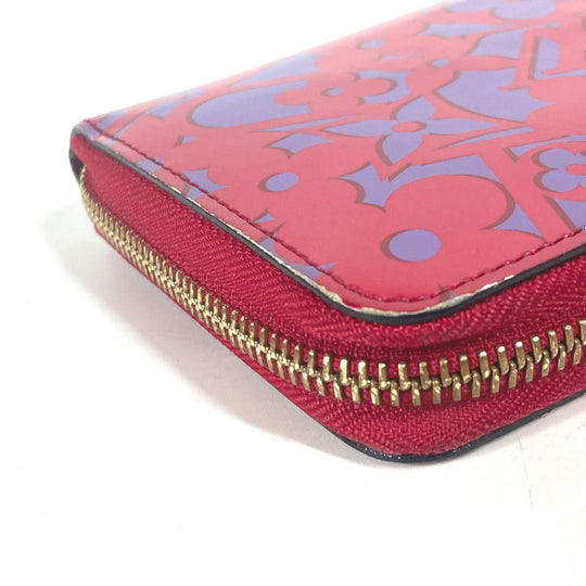 LOUIS VUITTON Long Wallet Purse M90123 Patent leather pink Vernis suite monogram Zippy wallet Women Used Authentic