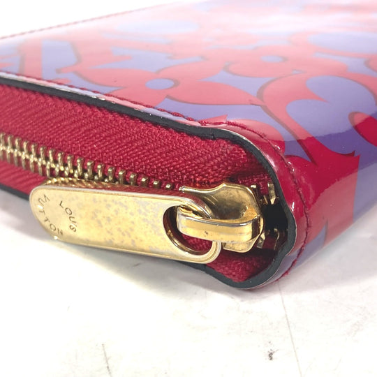 LOUIS VUITTON Long Wallet Purse M90123 Patent leather pink Vernis suite monogram Zippy wallet Women Used Authentic