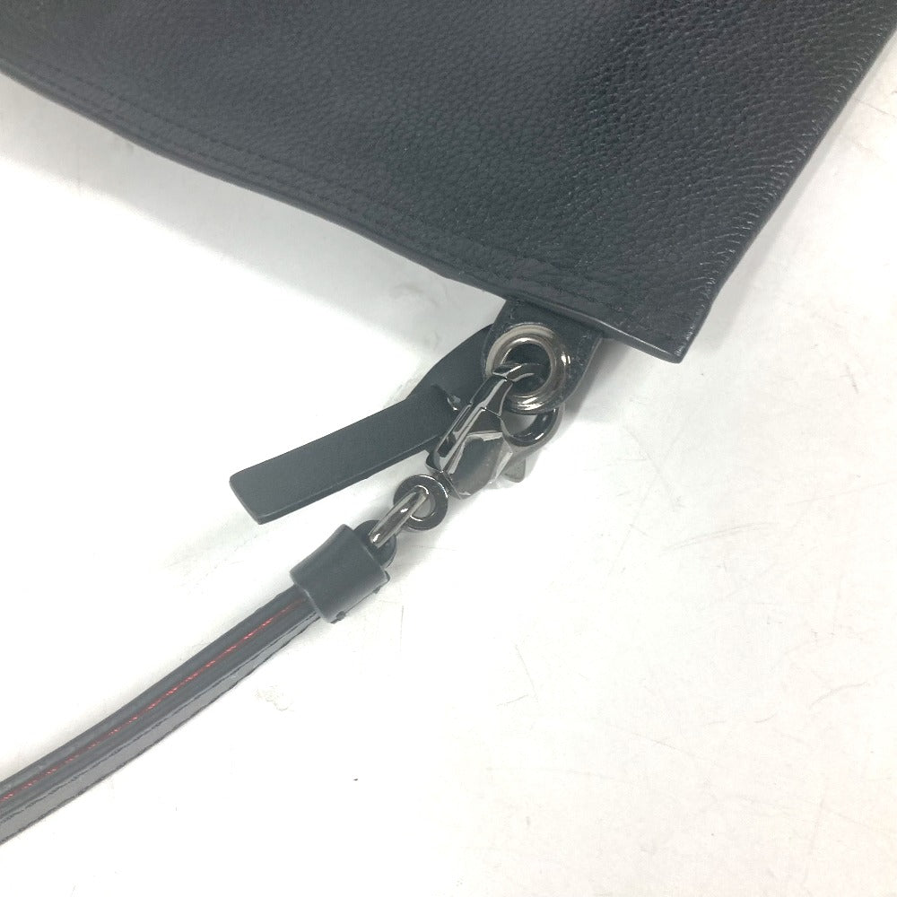 Christian Louboutin Clutch bag leather black business bag Studs CL logo Women(Unisex) Used Authentic