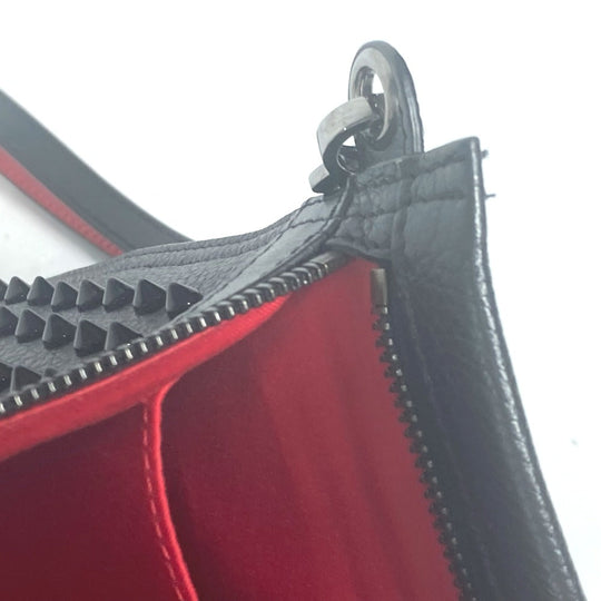 Christian Louboutin Clutch bag leather black business bag Studs CL logo Women(Unisex) Used Authentic