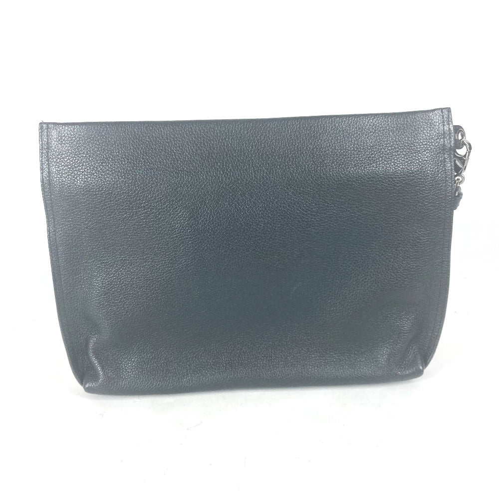Christian Louboutin Clutch bag leather black business bag Studs CL logo Women(Unisex) Used Authentic