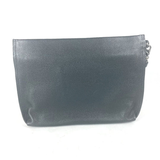 Christian Louboutin Clutch bag leather black business bag Studs CL logo Women(Unisex) Used Authentic