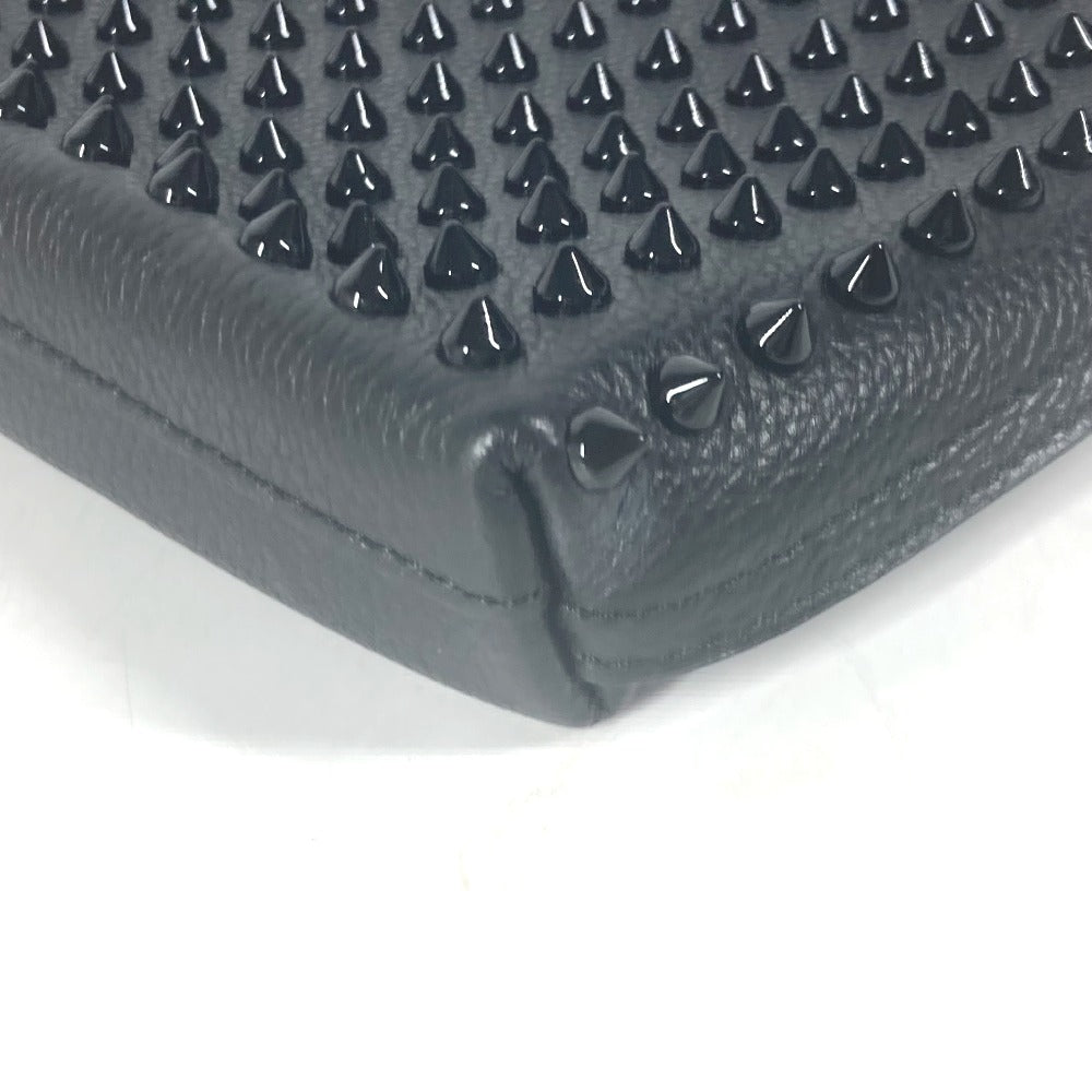 Christian Louboutin Clutch bag leather black business bag Studs CL logo Women(Unisex) Used Authentic
