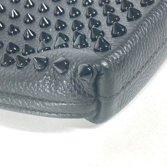Christian Louboutin Clutch bag leather black business bag Studs CL logo Women(Unisex) Used Authentic