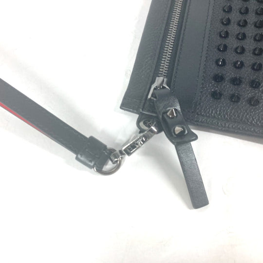 Christian Louboutin Clutch bag leather black business bag Studs CL logo Women(Unisex) Used Authentic