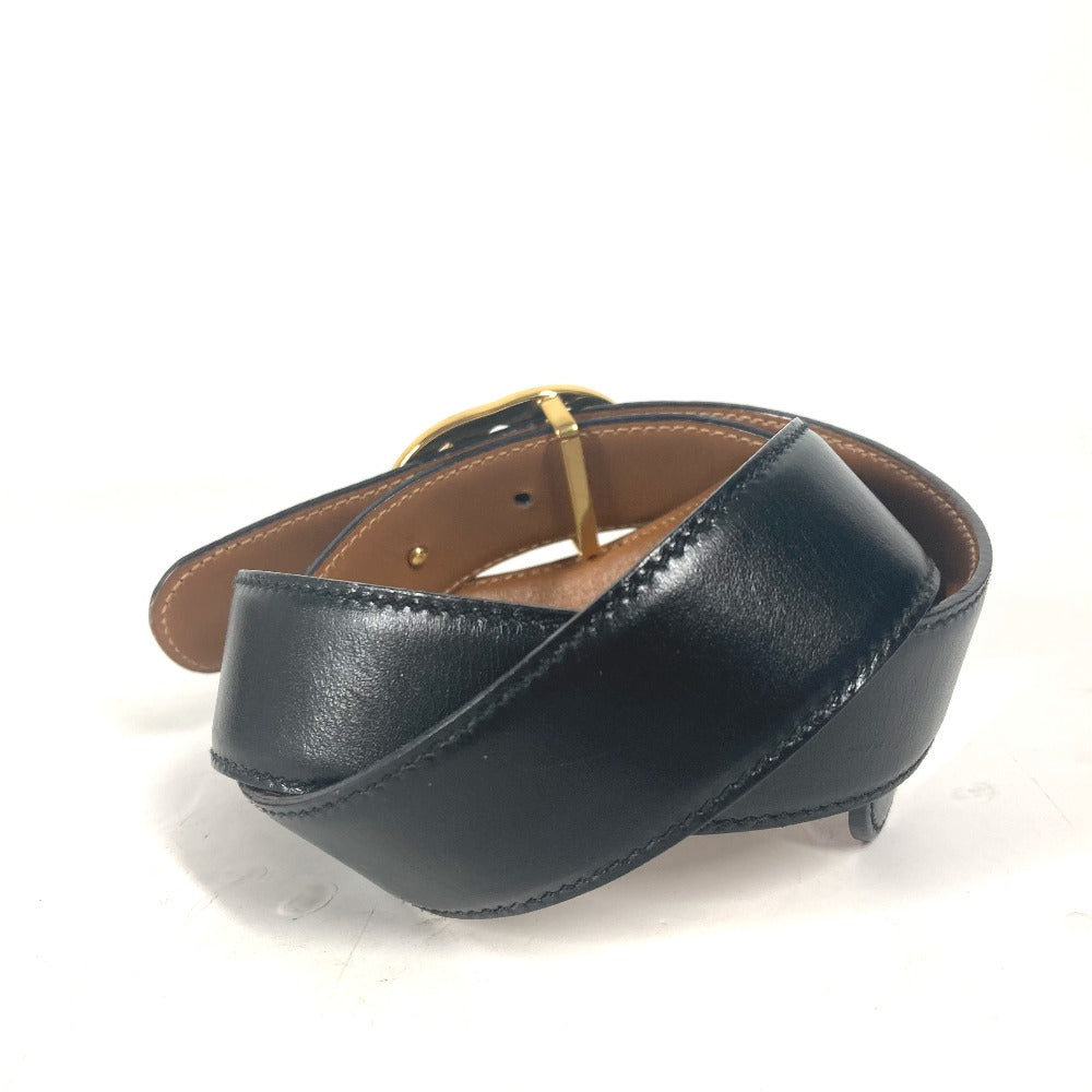 GUCCI belt 036 519 2964 leather black vintage GG logo buckle Women 65 Used Authentic