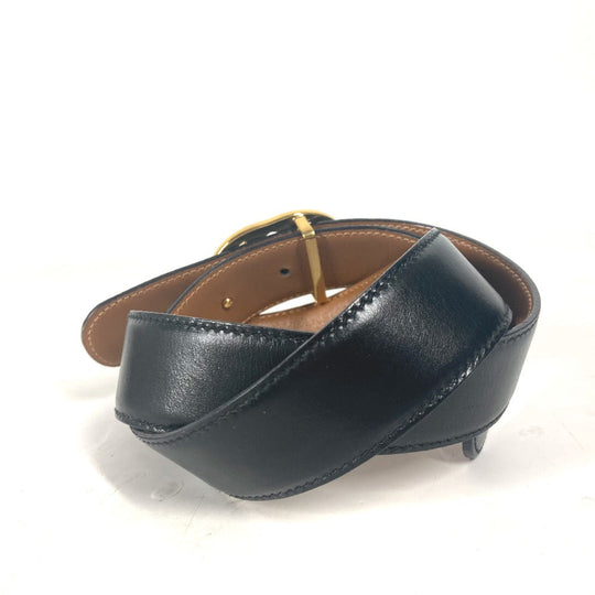GUCCI belt 036 519 2964 leather black vintage GG logo buckle Women 65 Used Authentic