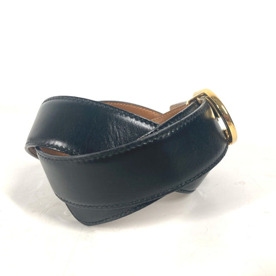 GUCCI belt 036 519 2964 leather black vintage GG logo buckle Women 65 Used Authentic