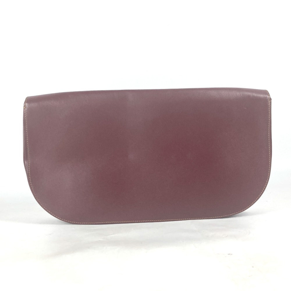 CARTIER Clutch bag leather Bordeaux vintage logo Must Line Women Used Authentic