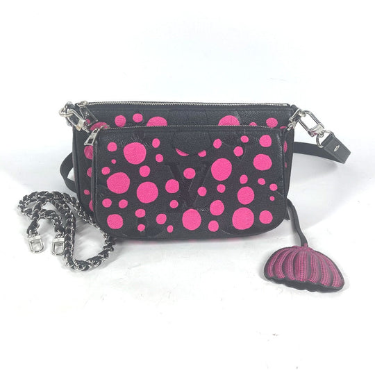 LOUIS VUITTON Shoulder Bag M46421 Monogram Ann Platt Leather black Monogram Empreinte Yayoi Kusama LV × YK Multi Pochette Accessories