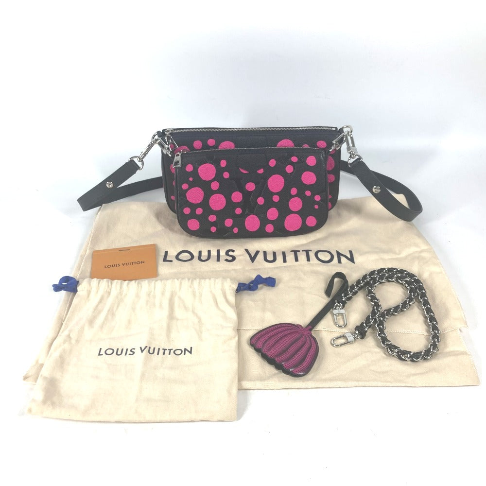 LOUIS VUITTON Shoulder Bag M46421 Monogram Ann Platt Leather black Monogram Empreinte Yayoi Kusama LV × YK Multi Pochette Accessories