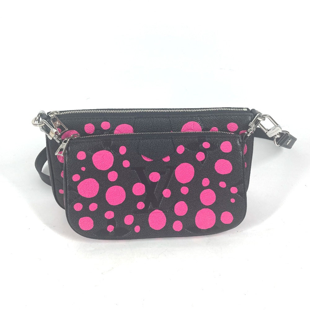 LOUIS VUITTON Shoulder Bag M46421 Monogram Ann Platt Leather black Monogram Empreinte Yayoi Kusama LV �~ YK Multi Pochette Accessories Women Used Authentic