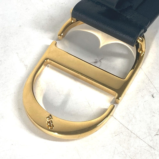 Dior belt leather black CD buckle logo Women 70 Used Authentic