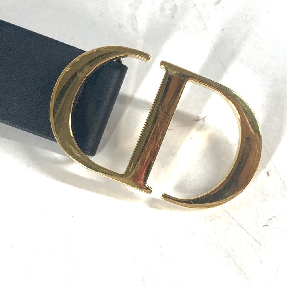 Dior belt leather black CD buckle logo Women 70 Used Authentic