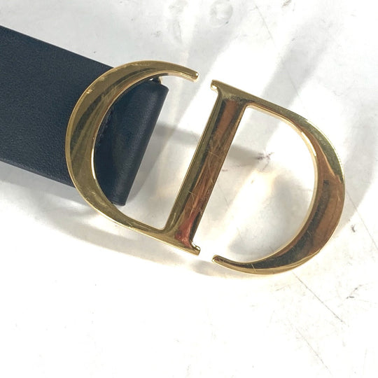 Dior belt leather black CD buckle logo Women 70 Used Authentic