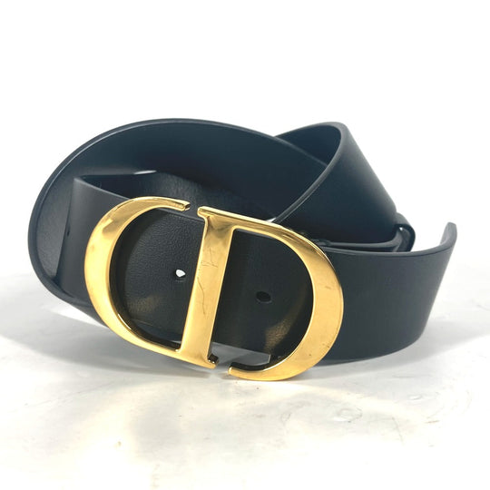 Dior belt leather black CD buckle logo Women 70 Used Authentic